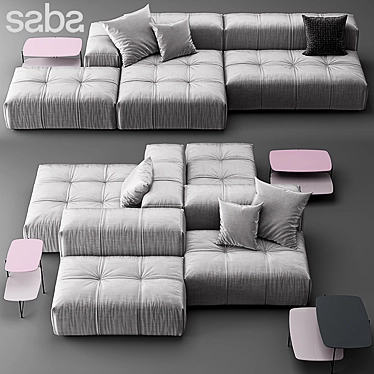 Saba Pixel: Stylish Italian Sofa 3D model image 1 
