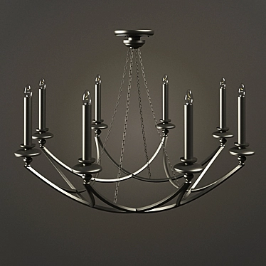 Elegant Silver Liaison Chandelier 3D model image 1 