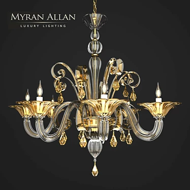 Murano Glass Venetian Chandelier 3D model image 1 