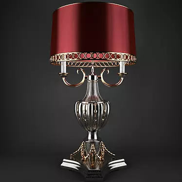 Vintage Bronze Table Lamp 3D model image 1 