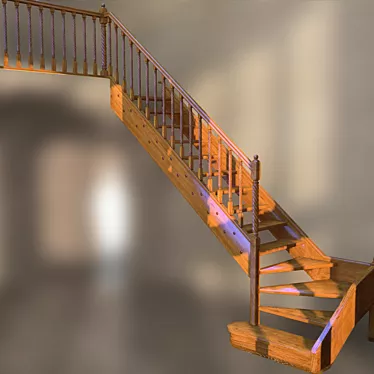 Spiral Staircase with Curved Steps 3D model image 1 