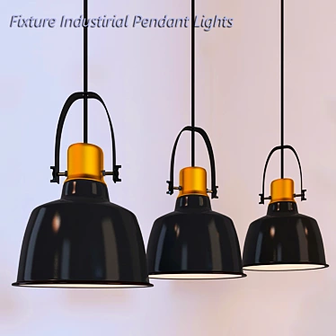 Industrial Pendant Light Fixture 3D model image 1 