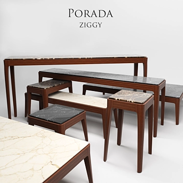 Porada Ziggy Marble Dining Tables 3D model image 1 