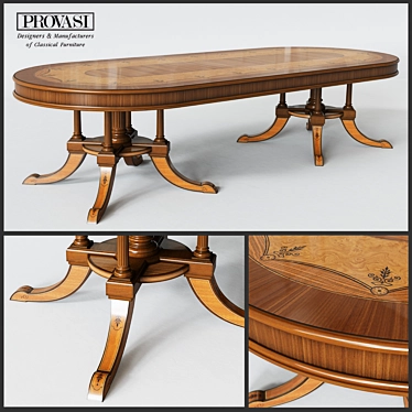 Elegant PROVASI Oval Dining Table 3D model image 1 