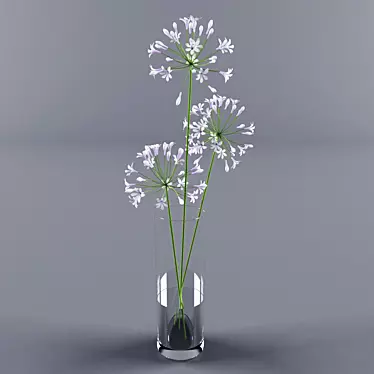 Elegant Agapanthus in Vase 3D model image 1 