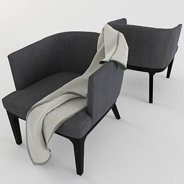 West Elm Oliver Chair: Sleek and Stylish Seating 3D model image 1 