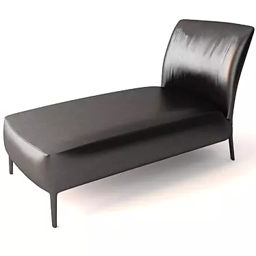 Elegant Leather Chaise Longue 3D model image 1 