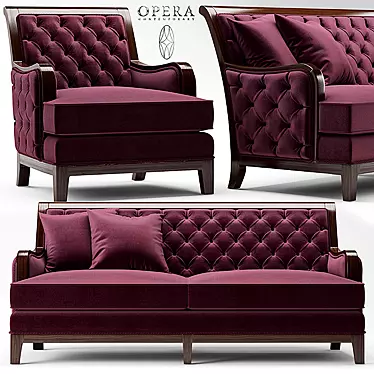 Elegant Opera Sofa & Chair 3D model image 1 