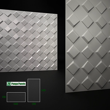 Pangu Textured Wall Panels - Modern Design Solution 3D model image 1 