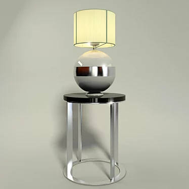 Elegant Floor Lamp - 840mm Diameter, 1520mm Height 3D model image 1 