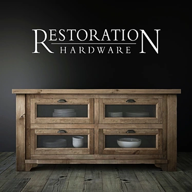  Salvaged Wood Kitchen Island 3D model image 1 