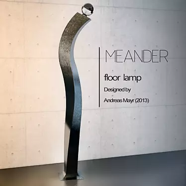 Elegant Meander Floor Lamp 3D model image 1 