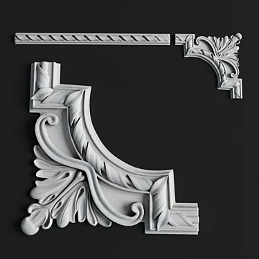 Elegant Corner Embellishment 3D model image 1 