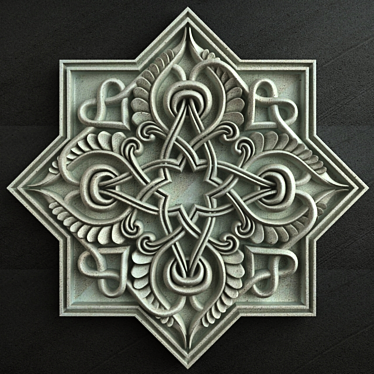 Exquisite Arabic Carving Ornament 3D model image 1 
