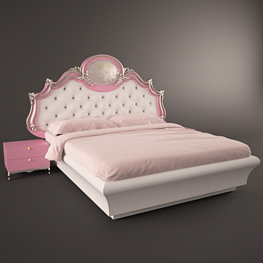 Stylish Modern Bed 3D model image 1 