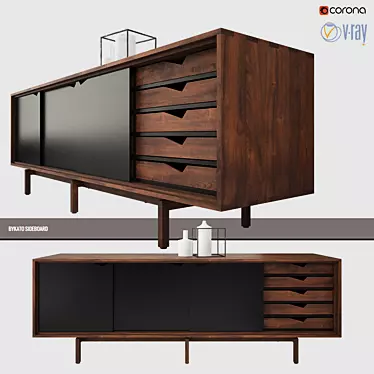 Elegant ByKato Sideboard: High-Poly Model 3D model image 1 