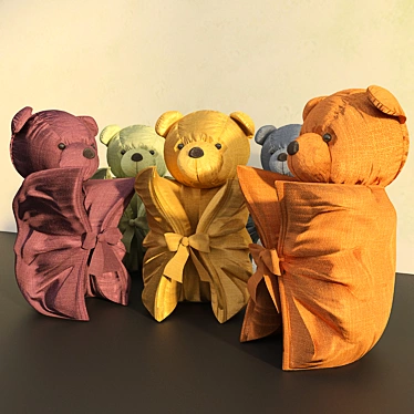 Title: Plushie Pillow Bears (Set of 2) 3D model image 1 