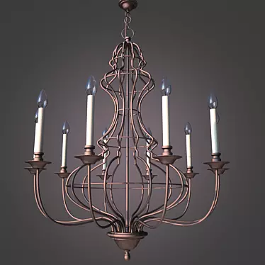 Elegant Wire Chandelier 3D model image 1 