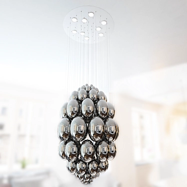 Grandiose Illumination: 80cm Diameter Crystal Chandelier 3D model image 1 