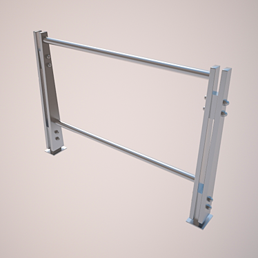 Sleek 3D Railing for Commercial Projects 3D model image 1 