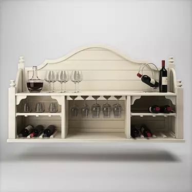 Deco-Home Wine Rack Wall 158cm 3D model image 1 