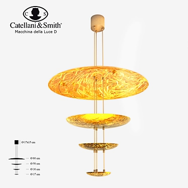 Luxury Italian Macchina della Luca Pendant Light 3D model image 1 