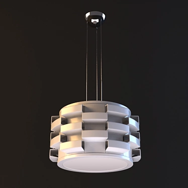 Ziegel C WH Pendant Light - Modern White Ceramic Shade 3D model image 1 