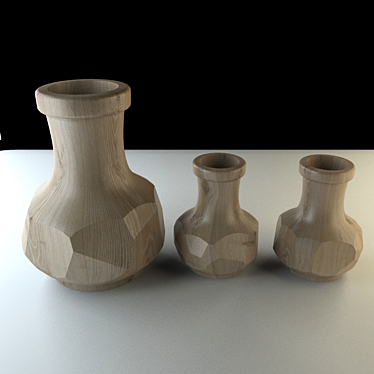 Natural Wood Vase 3D model image 1 