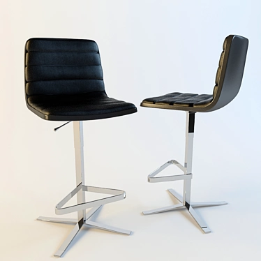 Sleek Chrome Bar Chair: NEX 3D model image 1 