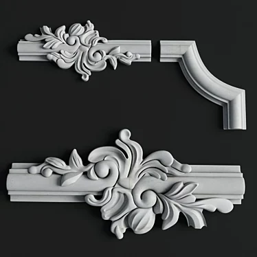 Title: Elegant Corner Ornament 3D model image 1 