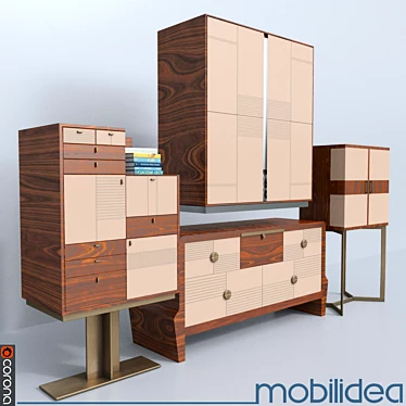 Elegant Italian Furniture Set by Mobilidea 3D model image 1 