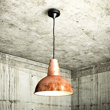 Title: Vintage Copper Loft Lamp 3D model image 1 