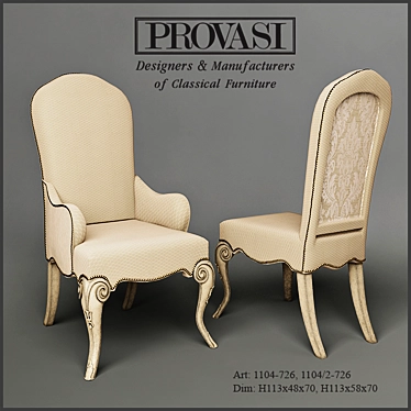 Elegant Provasi Chair: Art 1104_726 3D model image 1 