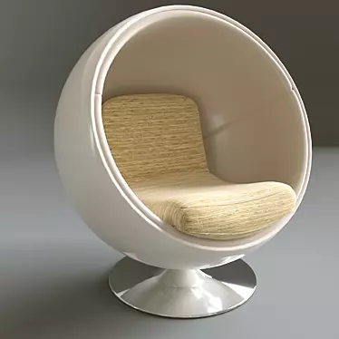 Elegant Art Nouveau Chair 3D model image 1 