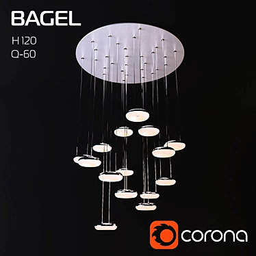 Chrome Bagel Stand: Elegant Metal-Acrylic Base 3D model image 1 