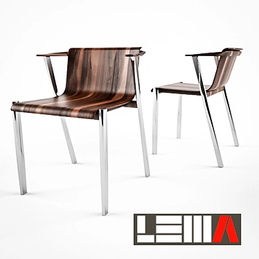 Curved Line Lema Chair 3D model image 1 