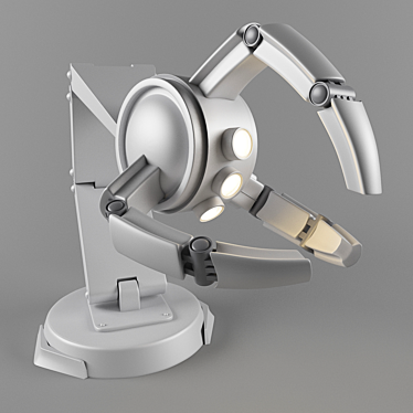 Macintosh Style Mechanical Arm Holder with Lighting 3D model image 1 