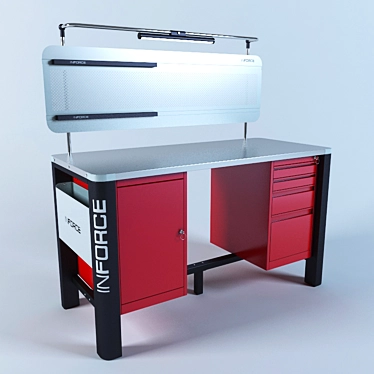 Professional Woodworking Workbench 3D model image 1 