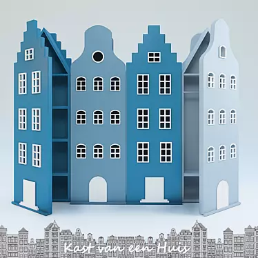 Title: Whimsical House-shaped Wardrobe 3D model image 1 