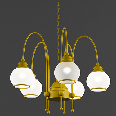 Vintage-inspired Globo Chandelier 3D model image 1 