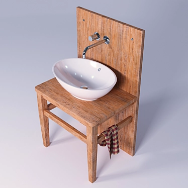 Scandi Style Wash Basin 3D model image 1 