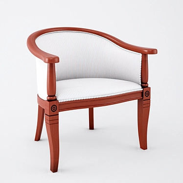 Elegant White Upholstered Armchair 3D model image 1 