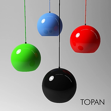Colorful Topan VP6 Hanging Lamp 3D model image 1 