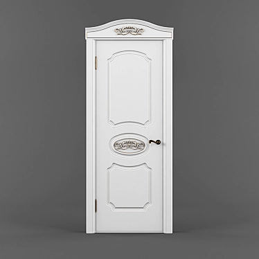 Elegant MDF Door with Embossed Design 3D model image 1 