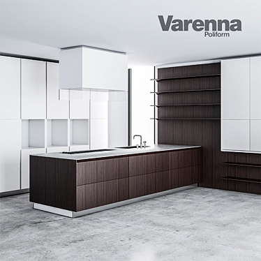 Modern Elegance: Varena Twelve Kitchen 3D model image 1 