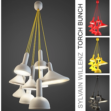 Colorful Charm: Torch Bunch Pendant 3D model image 1 