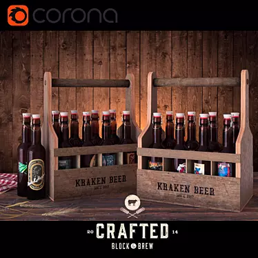 Craft Beer Variety Set 3D model image 1 