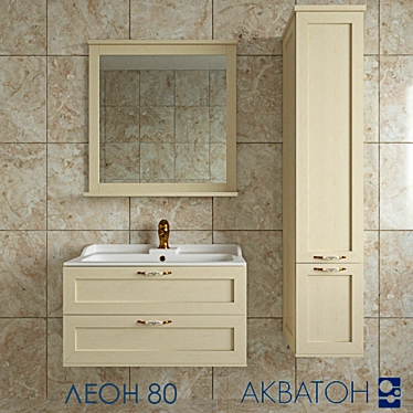 Akvaton Leon 80: Elegant Bathroom Set 3D model image 1 