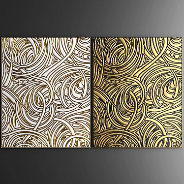 3D Wall Decor Panel: Custom-made Plywood, CNC Carving, Gilding & Painting 3D model image 1 