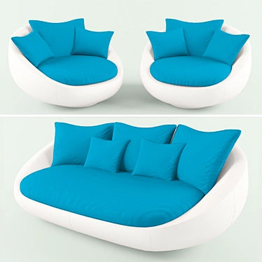 Stylish Bean Sofa 3D model image 1 